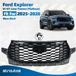 Ford Explorer 2025-2026 Front Bumper Upper Grille Gloss Black Mesh Style. Fixed Price $505.99.