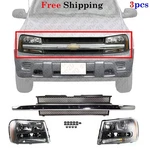 For 2002-2009 Chevrolet Trailblazer Grille & Headlights Left Right Side Set 3. Fixed Price $254.50.