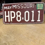 1963 Missouri License Plate Mo Chevy Ford Chevrolet Dodge Show Me State HP8-011. Fixed Price $59.99.