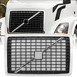 Front Grille For 2004-2017 Volvo Vnl W/bug Screen Stripe Black Chrome. Fixed Price $204.99.