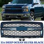Honeycomb Front Grille For Chevrolet SILVERADO1500 14+DEEP Ocean Blue Blk. Fixed Price $115.89.