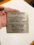 AN/MRC-6A Radio Set Nomenclature Data Plate Navy Department Marine Corps Jeep. Fixed Price $275.00.
