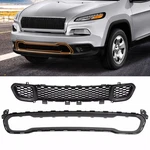 For Jeep Cherokee 2014-2018 Front Lower Bumper Cover Grille + Molding Trim Black. Fixed Price $47.69.
