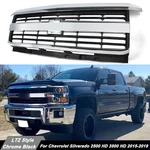 Front Grille Chrome Black Fit 2015-2019 Chevrolet Silverado 2500 Hd 3500 Ltz. Fixed Price $173.79.