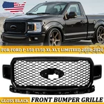 Abs Ford F-150 F150 2018 2019 2020 Front Upper Grille Assembly Glossy Black. Fixed Price $161.99.