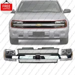 New Front Grille And Headlights Left & Right For 2002-2005 Chevrolet Trailblazer. Fixed Price $271.33.
