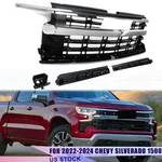 For 2022-2026 Chevy Silverado 1500 Chrome Front Bumper Upper Grille Wgloss Black. Fixed Price $245.99.