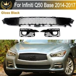 Front Bumper Lower Grille W/fog Light Covers For Infiniti Q50 Base 2014 2015-17. Fixed Price $75.06.
