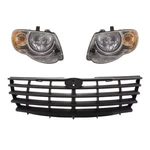 Grille Assembly + Headlight Set Halogen For 2005-2007 Chrysler Town & Country. Fixed Price $322.64.