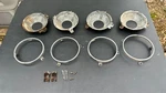 Oem Mopar 68-70 B/c-body Set Of 4 Headlight Buckets Beauty Retaining Rings 3-TAB. Fixed Price $174.90.