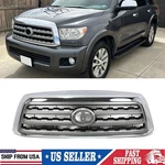 Chrome Shell W/ Silver Insert Front Bumper Grille For 2008-2017 Toyota Sequoia. Fixed Price $130.00.