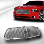 Fits 11-14 Dodge Charger Chrome Mesh Front Hood Bumper Grille Guard Abs. Fixed Price $76.95.