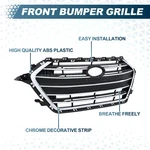Front Bumper Grille For Hyundai Elantra 2017 2018 Sedan Black Chrome Trim. Fixed Price $65.00.