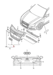Genuine Audi A5 S5 Cabriolet Radiator Grille Black-glossy 8T0853651KT94. Fixed Price $393.96.