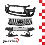 For Infiniti Q50 Sport 2018-2024 Front Bumper Set W/ Grille Fog Light Cover. Fixed Price $374.99.