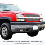 For Chevy Silverado 1500 03-05 Main And Top Bumper Grille Kit 4-PC Chrome. Fixed Price $127.60.