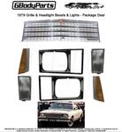 1979 Malibu Camino Grill Headlight Bezel Turn Signal Lamp W/emblems. Fixed Price $579.85.