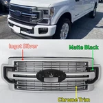 W/trim Front Grille Ford F250 F350 Super Duty 20+ LC3Z-8200-GA Ingot Silver. Fixed Price $240.00.