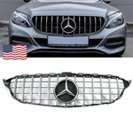 Chrome Front Grille W/emblem For Mercedes Benz W205 C300 C350 2015-2018. Fixed Price $70.87.