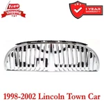 Grille For 1998-2002 Lincoln Town Car Front Chrome Plastic FO1200349. Fixed Price $109.40.