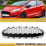 Chrome+black Front Bumper Upper Grille 2014-2019 Ford Fiesta Honeycomb. Fixed Price $65.69.