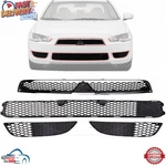New Front Upper Lower Grille Bumper Insert 4PC For 2008-2015 Mitsubishi Lancer. Fixed Price $130.33.