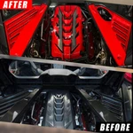 Gloss Red Engine Covers Bay Panel Trim For Corvette C8 2020 2024 2X. Fixed Price $105.95.