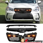 Fit 2014-2018 Subaru Forester Sti-style Black Front Upper Grille W/light. Fixed Price $128.25.