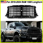 Fits 2019-2023 2024 Ram 2500 3500 Longhorn Gloss Black Front Bumper Upper Grille. Fixed Price $375.99.