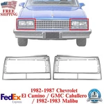 Front Headlights Trim Bezel Chrome For 82-87 Camino Caballero /82-83 Malibu. Fixed Price $63.17.