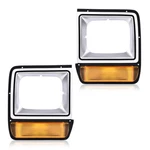 Pair Headlight Bezel Trim W/ Parking Turn Signal Fit For Dodge D/w Truck. Fixed Price $34.55.