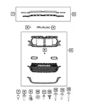 Genuine Mopar Complete Grille Kit 68668815AA. Fixed Price $636.36.