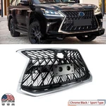 New Style For Lexus LX570 2016-2021 Front Bumper Grille Chrome Black Sport Type. Fixed Price $350.00.