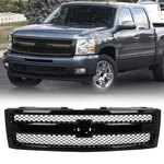 Front Upper Grille For Chevrolet Silverado 1500 2007-2013 Gloss Black 25810707. Fixed Price $73.94.