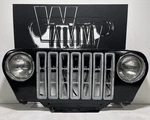 Only Latch Front Grille 97-06 Jeep Tj Wrangler Black PX8 Panel Painted. Fixed Price $269.10.