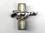 1971-72-73 Ford Mustang Grille Emblem And Plastic Mounting Plate #D1ZB-8B073-AA. Fixed Price $74.98.