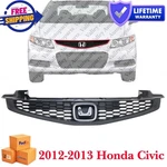 Painted Black Fits 2012-2013 Honda Civic New Front Grille Assembly 71121TS8A01. Fixed Price $99.90.