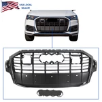 Front Bumper Upper Main Grille Insert Gloss Matte Black For 2020- 2024 SQ7. Fixed Price $525.93.