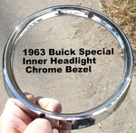 1963 Buick Special Inner Headlamp Headlight Chrome Bezel 5954315. Fixed Price $39.99.