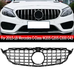 For Mercedes C-class W205 C205 C300 C43 Chrome+black Gtr Style Grille 2015-2018. Fixed Price $54.00.