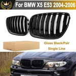 Pair For Bmw X5 E53 2004-2006 Gloss Black Front Bumper Kidney Hood Grille. Fixed Price $32.58.