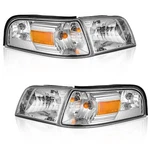Weelmoto Pair Headlights+turn Signal For 2006-2011 Mercury Grand Marquis Chrome. Fixed Price $105.88.