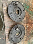 Orig Austin Healey 3000 100 -6 Rear Drum Brake Backing Plate Pair BT7 BN7 BJ8. Fixed Price $128.00.