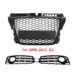3PCS Front Bumper Grille + Fog Light Cover For Audi A3 8P Line 2009-2012. Fixed Price $114.27.