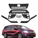 Full Black Front Lower Upper Grille Fog Light Covers For Honda Odyssey 2018-2020. Fixed Price $122.99.