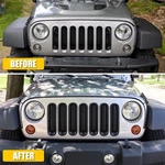 7PCS Black Front Insert Mesh Cover Grille Trim For 2007-18 Jeep Wrangler Jku. Fixed Price $28.99.