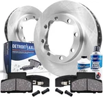 Detroit Axle Front Brake Rotors + Pads For Chevy Gmc K3500 Dodge. Fixed Price $176.95.