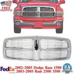 New Front Grille Chrome Fits 2002-2005 Dodge Ram 1500 / 2003-05 2500 3500. Fixed Price $158.89.
