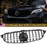For Mercedes Benz W205 C200 C300 C43 2019-2021 Gloss Black Front Grille W/emblem. Fixed Price $78.17.