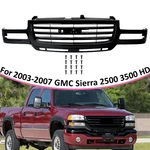 For 2003-2007 Gmc Sierra 2500 3500 Hd Glossy Black Front Bumper Grille Abs. Fixed Price $175.00.